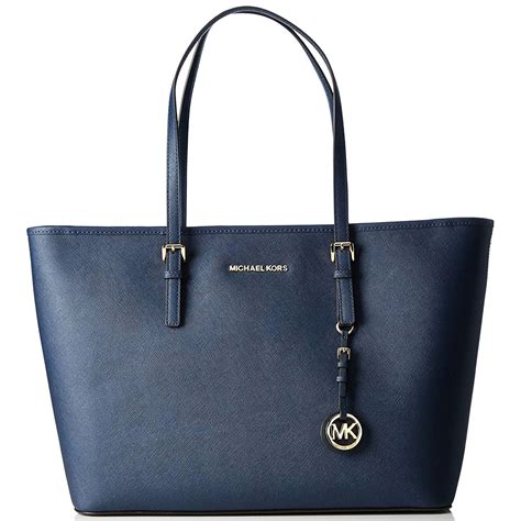 michael kors jet set navy purse|Michael Kors jet set saffiano.